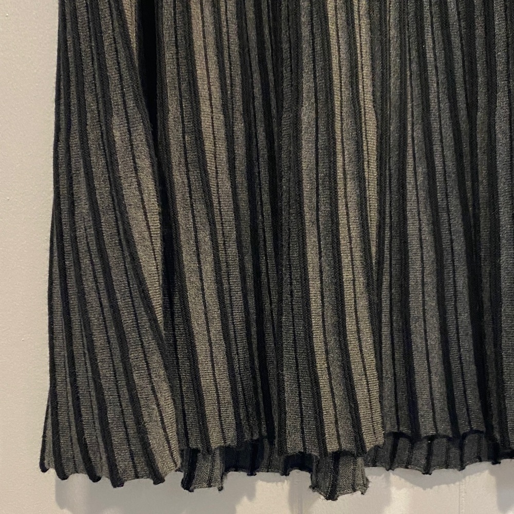 Max Studio A-Line Pleated Knit Midi Skirt Academia Winter Black Gray Size XL-1X - Picture 6 of 11